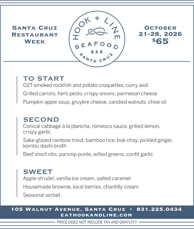 hook+line, restaurant week menu