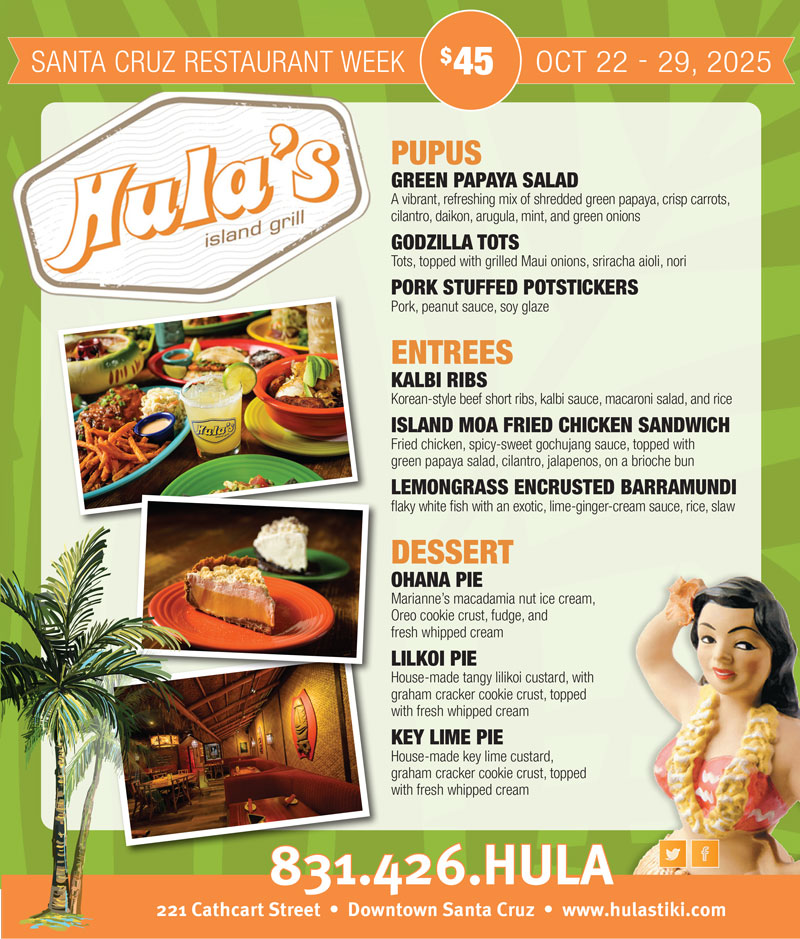 hula's restaurant santa cruz menu