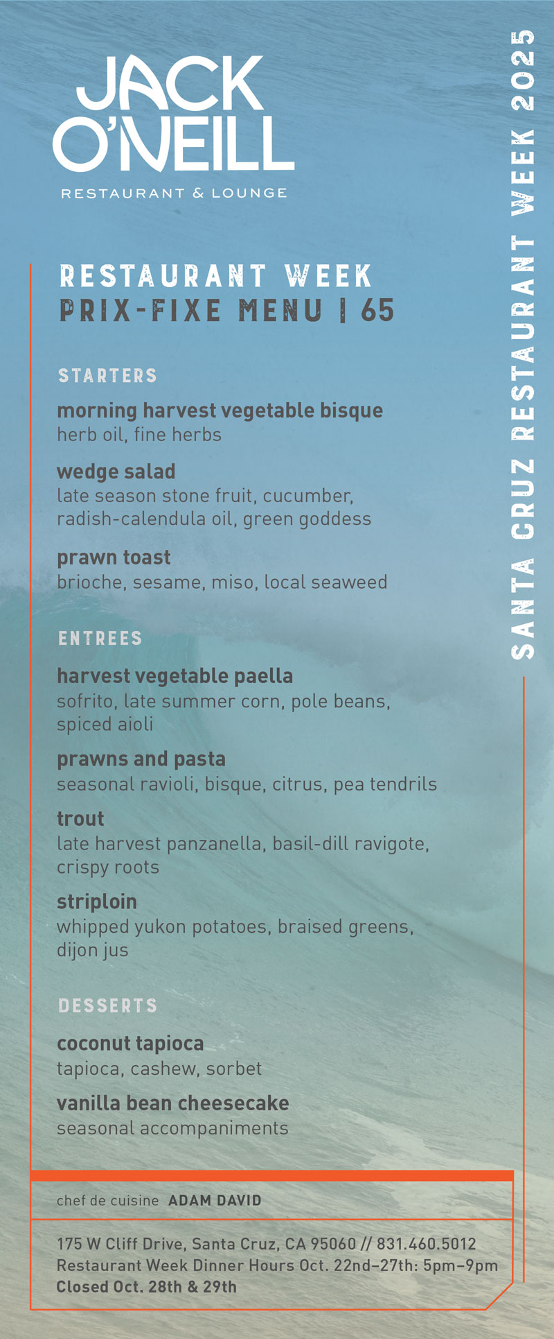 jack o'neill restaurant menu