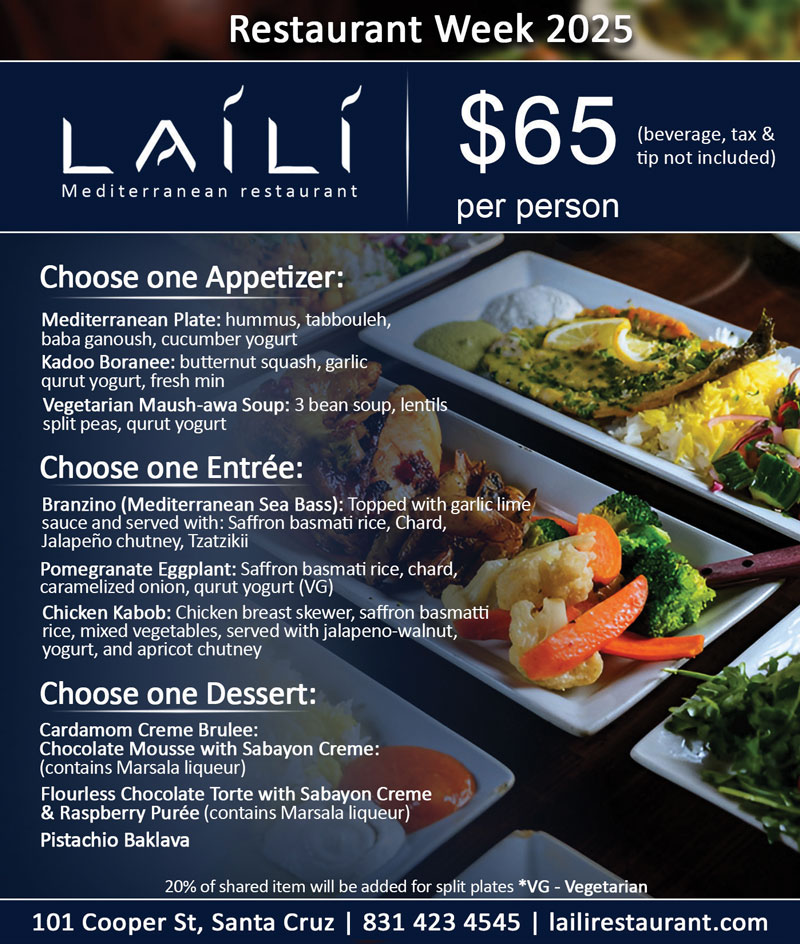 laili restaurant santa cruz menu