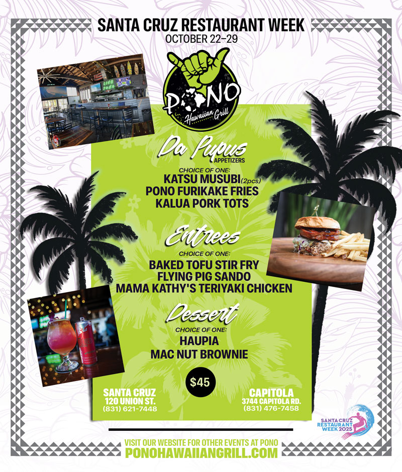 pono hawaiian menu