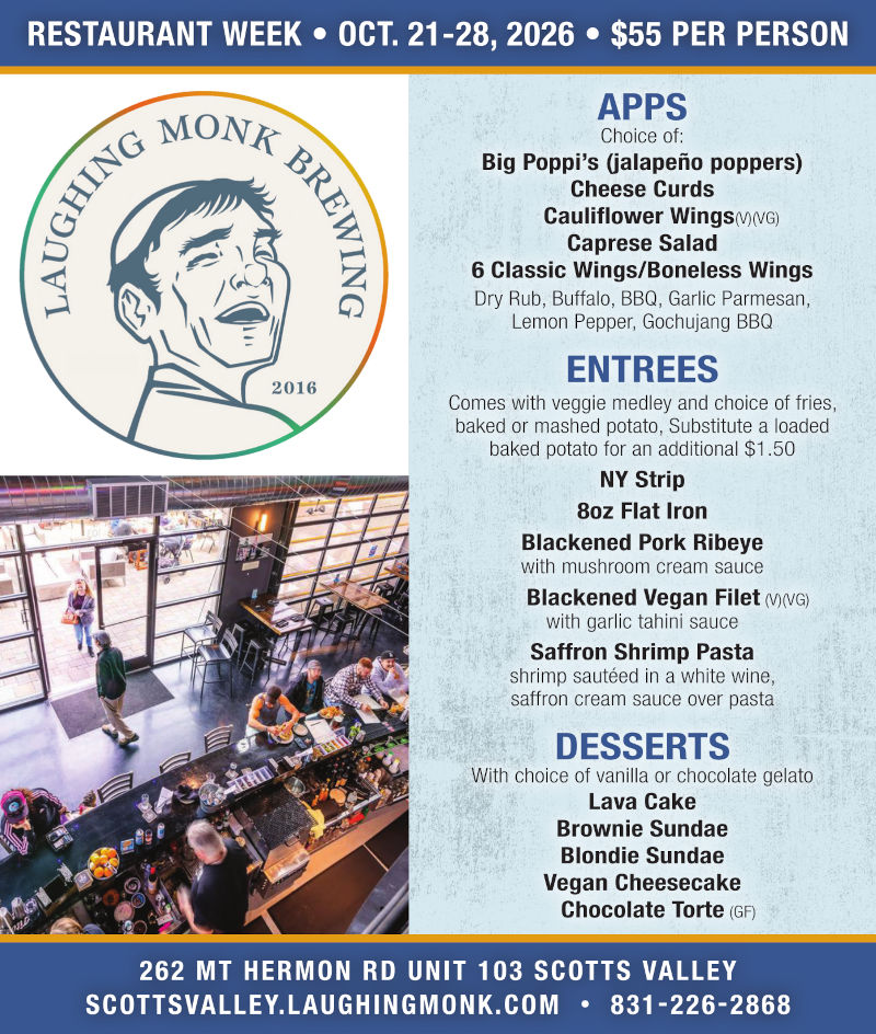 the laughing monk, restaurant week menu