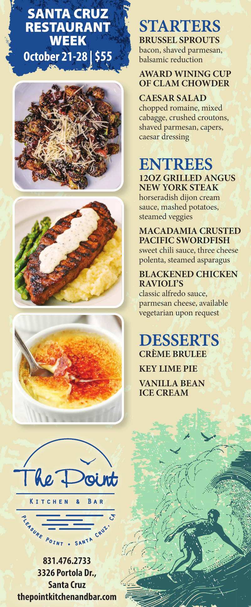 the point, restaurant week menu