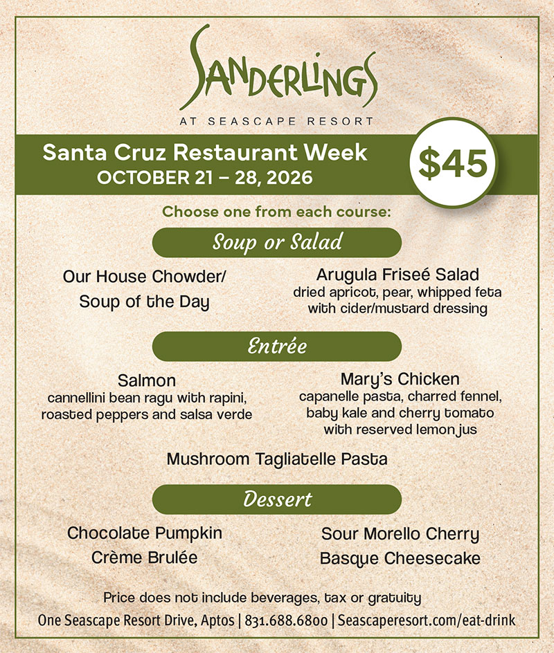 sanderlings restaurant week menu